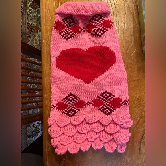 Anthropologie NWT adorable handmade hearts 100% wool cozy sweater; sz Med - Picture 4 of 16